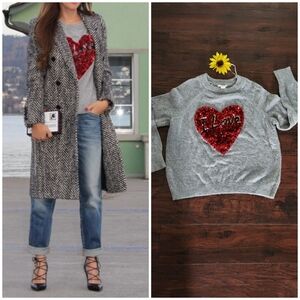 H&M Sequin Heart Sweater 🤍🖤